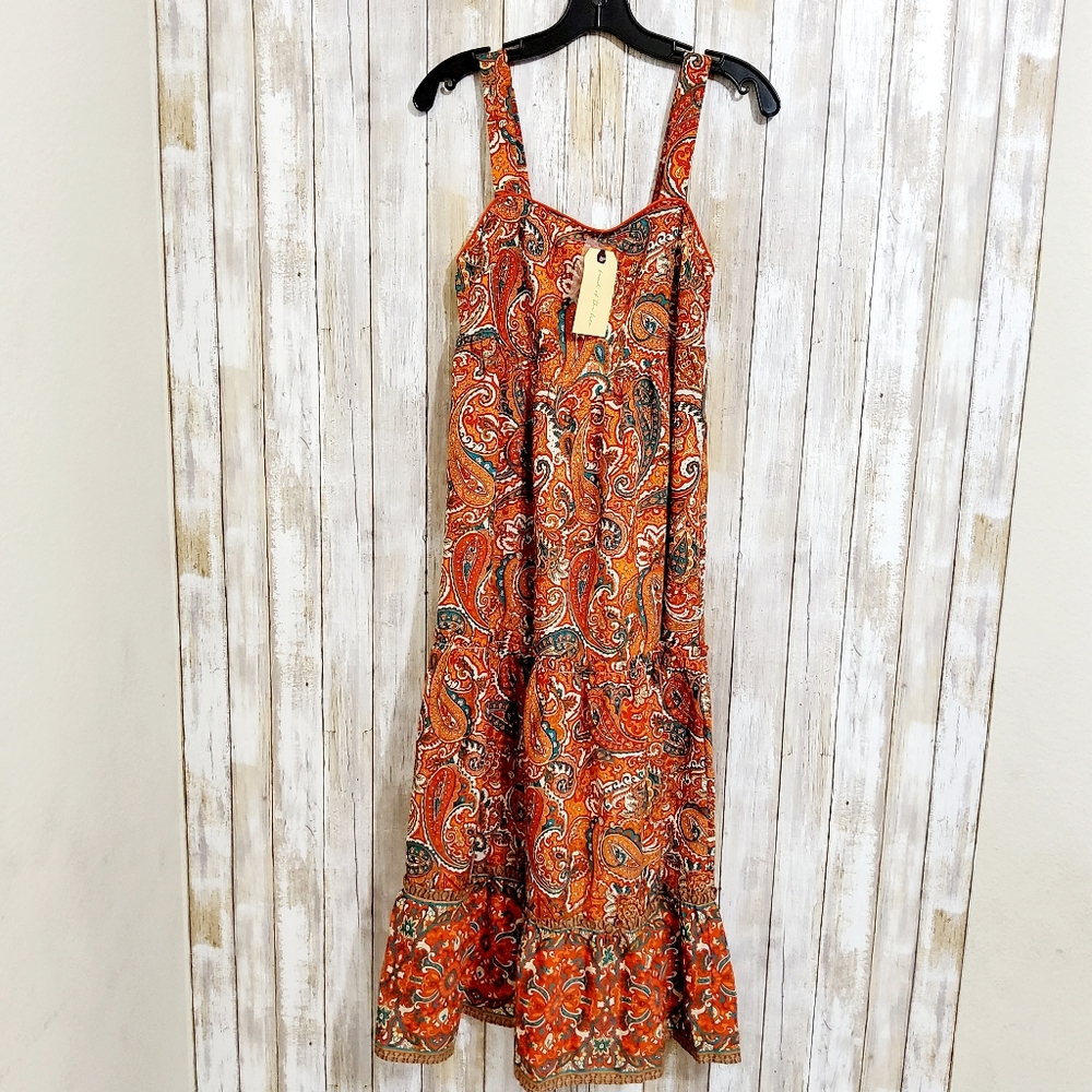 Band Of The Free  New Maxi Dress Size XS Orange